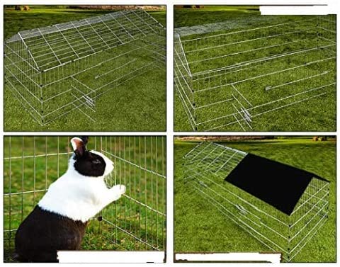 HYGRAD BUILT TO SURVIVE Rabbit Run Playpen Rectangular with Pitched Roof 5 Ft 10 In Long x 2 Ft 5 In Wide with Protective Cover Pet Animal Play Pen Guinea Pig Pen, Dog Puppy Cage Ferret Play Pen