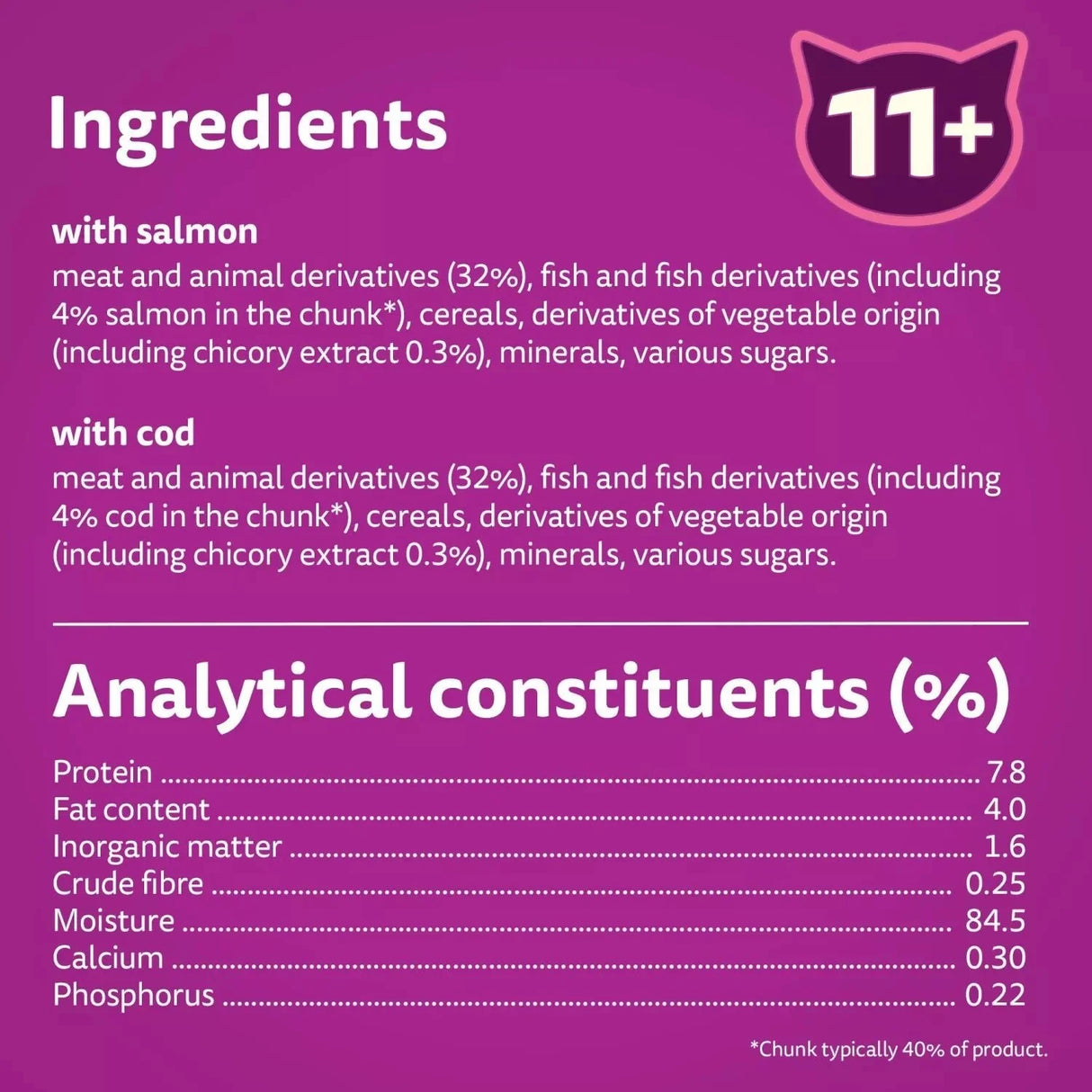 Whiskas Senior 11+ Fish Favourites in Jelly Wet Cat Food Pouches - 48 x 85g