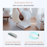 Self Cleaning Cat Litter Tray: Automatic Litter Box, 65L Extra Large Cat Litter Box with APP Control & Safety Protection & Odor Removal, Closed Smart Cat Toilet with Mat for Multiple Cats