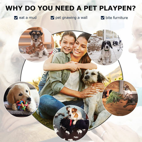 Dog Crate Cage For Large Dogs Heavy Duty 36 Inches Dog Kennel Pet Playpen For Training Indoor Outdoor With Plastic Tray Double Doors & Locks Design