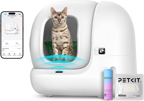 PURA MAX 2 Self Cleaning Cat Litter Tray, App Control, 76L Extra Large Automatic Cat Litter Tray for Multi-cats, Odour Control with N50, xSecure Robot Litter Box, Includes Trash Liner
