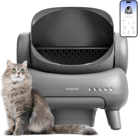 M1 Open-Top Self Cleaning Cat Litter Box, Automatic Cat Litter tray with APP Control, Odor-Free Waste Disposal Includes Trash Bags and Mat