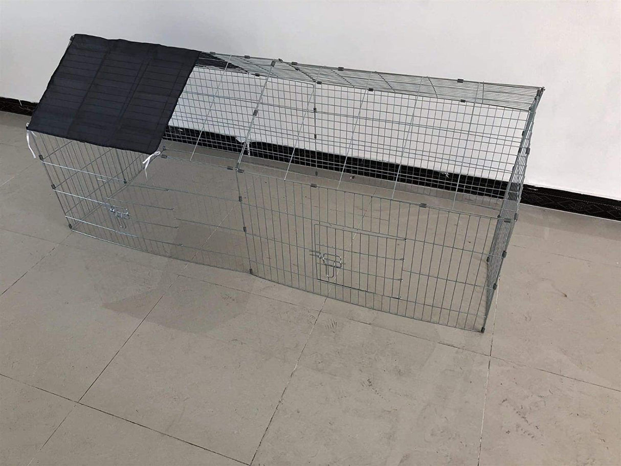 HYGRAD BUILT TO SURVIVE Rabbit Run Playpen Rectangular with Pitched Roof 5 Ft 10 In Long x 2 Ft 5 In Wide with Protective Cover Pet Animal Play Pen Guinea Pig Pen, Dog Puppy Cage Ferret Play Pen