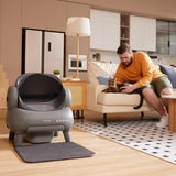 M1 Open-Top Self Cleaning Cat Litter Box, Automatic Cat Litter tray with APP Control, Odor-Free Waste Disposal Includes Trash Bags and Mat