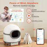 Self Cleaning Cat Litter Tray, 60L Extra Large Capacity Automatic Cat Tray for Multiple Cats, Electric Self Cleaning Litter Boxes with Safety Protection, APP Control, Odor Removal