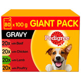 Pedigree Adult Wet Dog Food Pouches - Mixed Selection in Gravy 80 x 100g