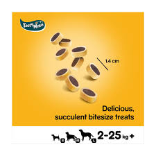 Pedigree Tasty Minis Adult Dog Treats Cheese & Beef Nibbles 140g (Pack of 8)
