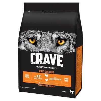 Crave Adult Dry Turkey & Chicken 3x2.8kg