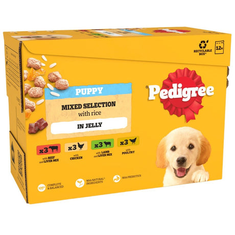 Pedigree Junior/Puppy Wet Dog Food Pouches Mixed in Jelly - 48 x 100g