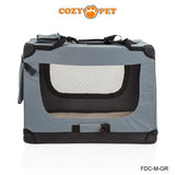 Fabric Dog Crate 70cm Grey by Cozy Pet Puppy Carrier Cat Travel Cage Rabbit Model: FDC-M-GR